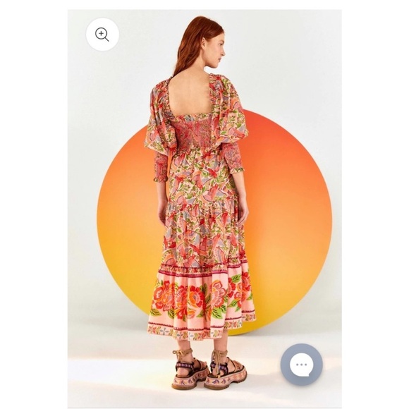 Farm Rio Pink Macaw long sleeve maxi dress - Picture 3 of 7